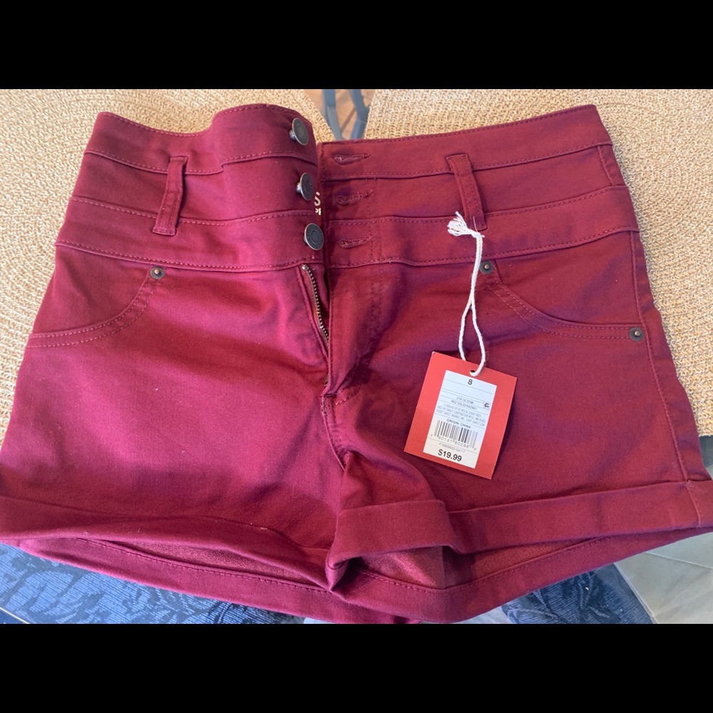 NWT Red shorts, 3 buttons.